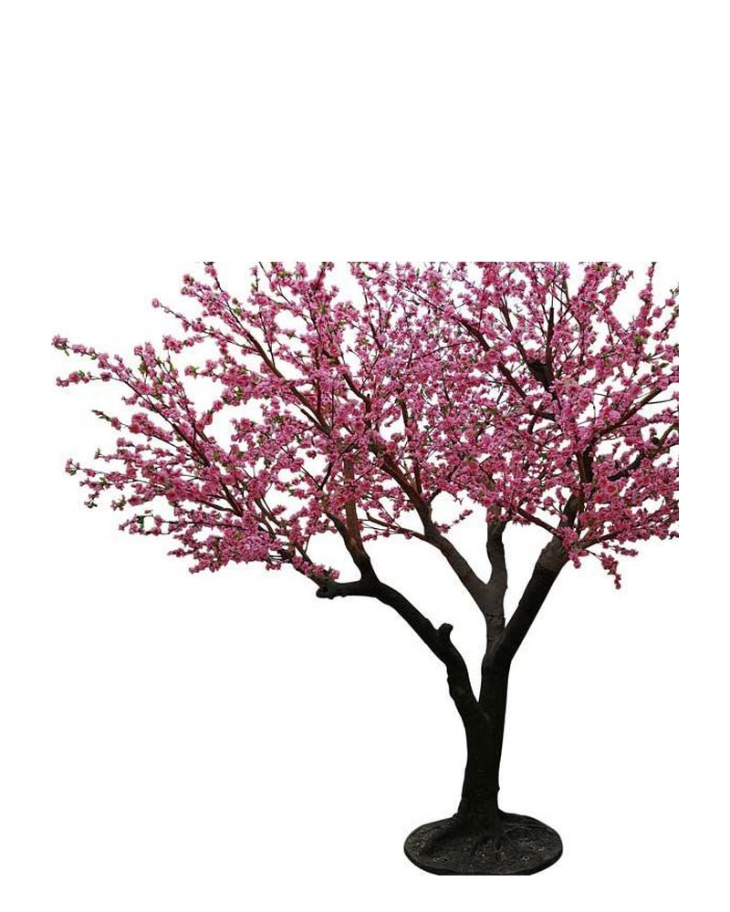 Artificial cherry blossom tree in full pink bloom